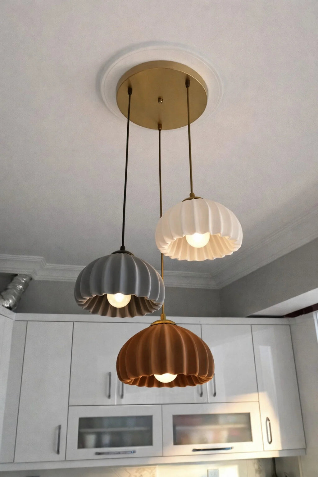 Solis Modern 3’lü Sarkıt Avize | Salon ve Mutfak Aydınlatması Şık Bohem Tarz