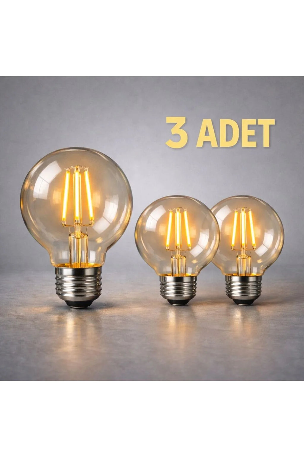 G95 LED Filament Ampul 4W E27 2700K Sıcak Sarı 400 Lümen Dimmerli Dekoratif Rustik Ampül
