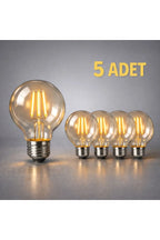 G95 LED Filament Ampul 4W E27 2700K Sıcak Sarı 400 Lümen Dimmerli Dekoratif Rustik Ampül