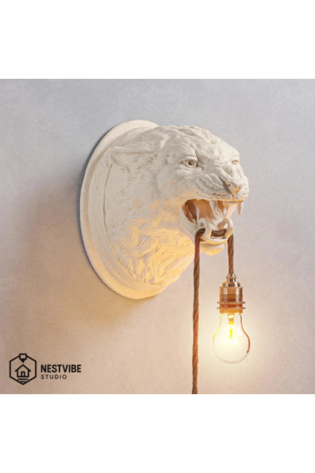 Leopar Başlı Şık Ve Modern Duvar Lambası NESTVİBE Özel Seri