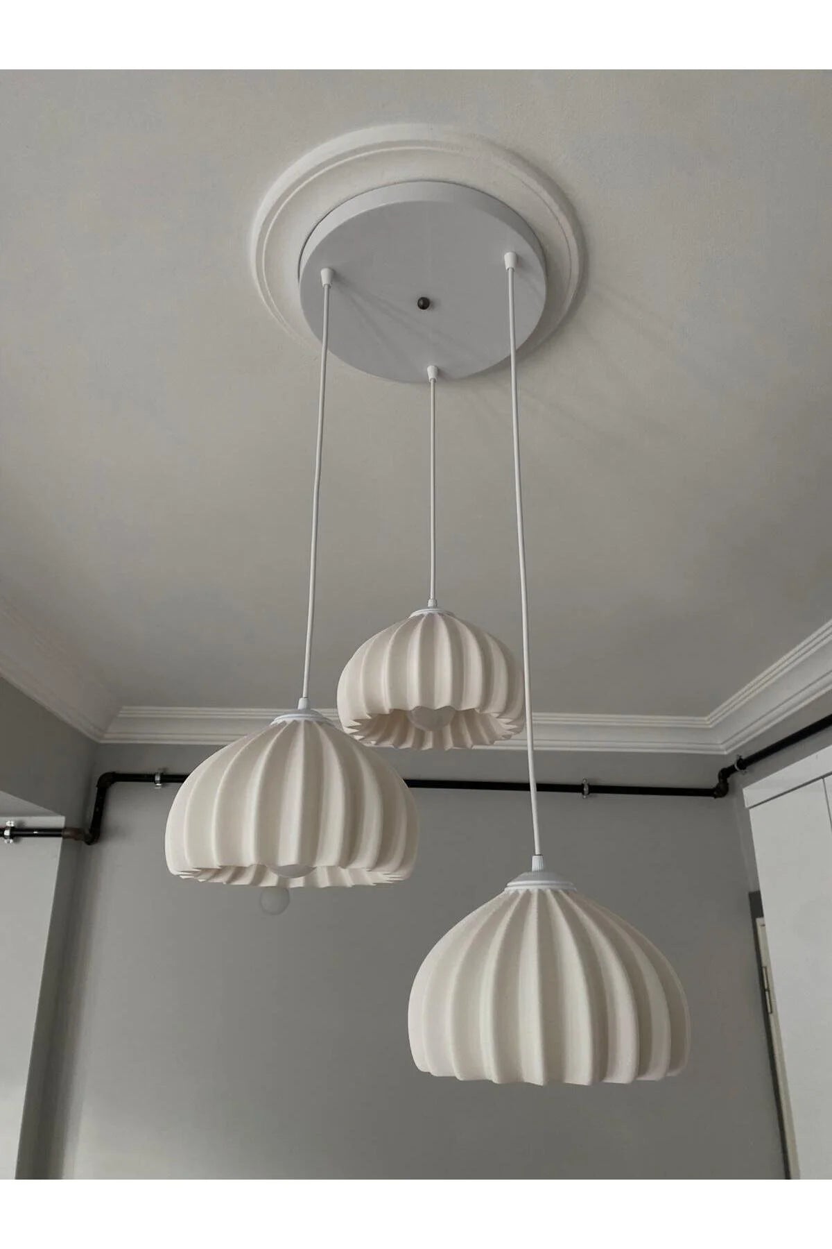 Solis Modern 3’lü Sarkıt Avize | Salon ve Mutfak Aydınlatması Şık Bohem Tarz