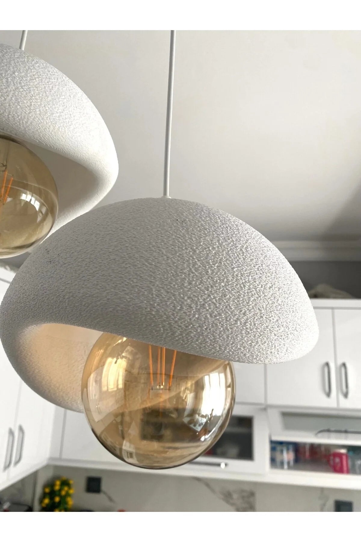 Beton Görünümlü Modern Şık İskandinav Tarz 2 Başlı Avize