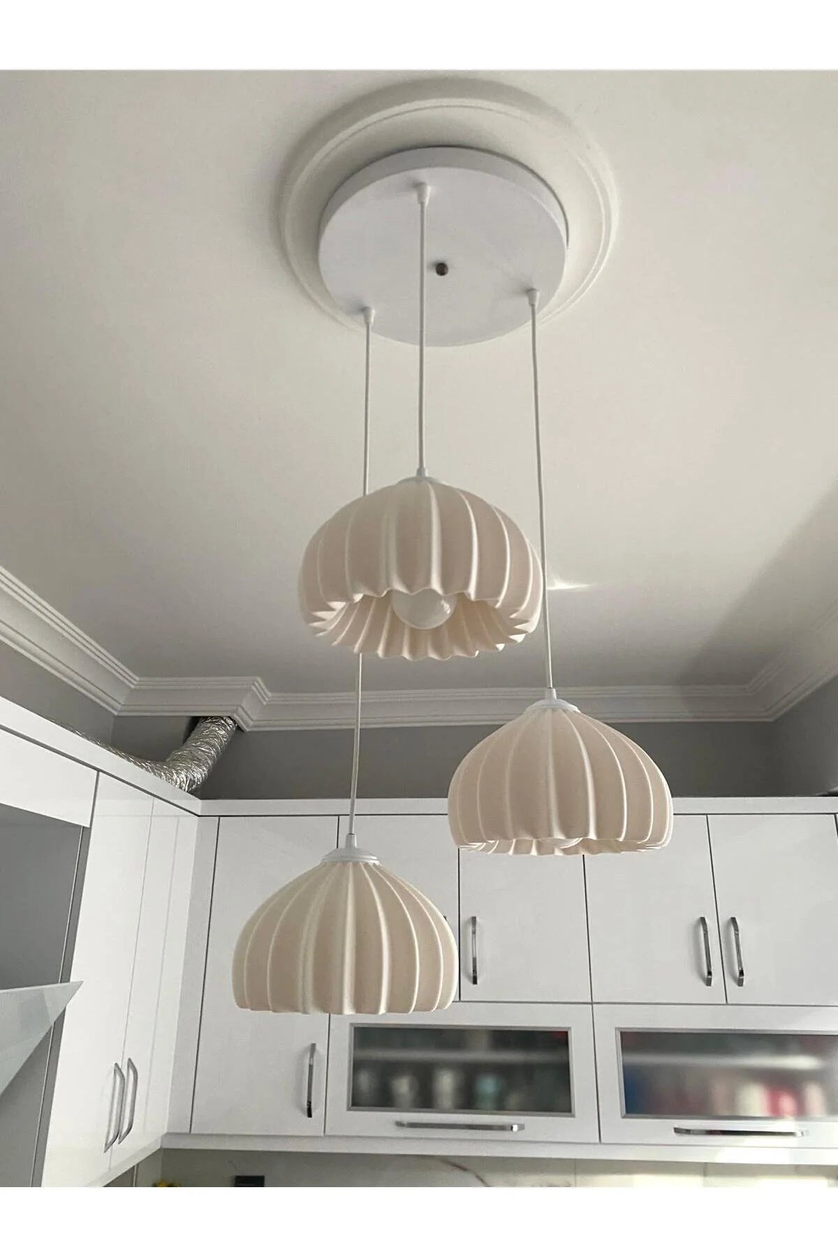 Solis Modern 3’lü Sarkıt Avize | Salon ve Mutfak Aydınlatması Şık Bohem Tarz