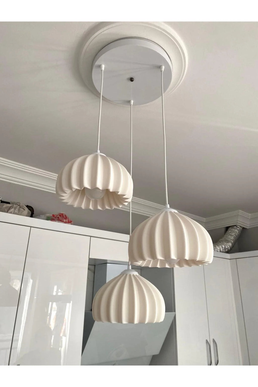 Solis Modern 3’lü Sarkıt Avize | Salon ve Mutfak Aydınlatması Şık Bohem Tarz