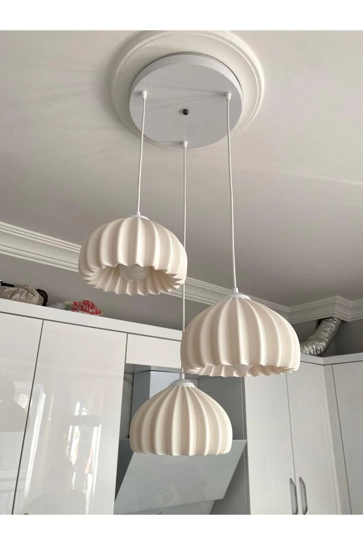 Solis Modern 3’lü Sarkıt Avize | Salon ve Mutfak Aydınlatması Şık Bohem Tarz