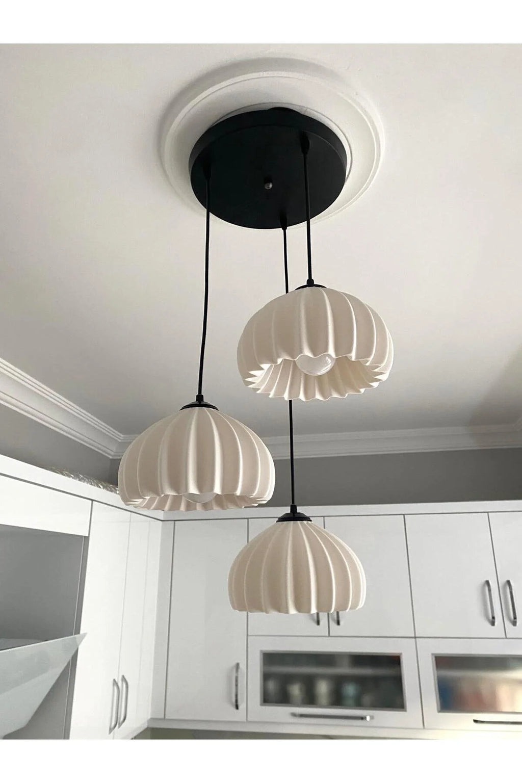 Solis Modern 3’lü Sarkıt Avize | Salon ve Mutfak Aydınlatması Şık Bohem Tarz