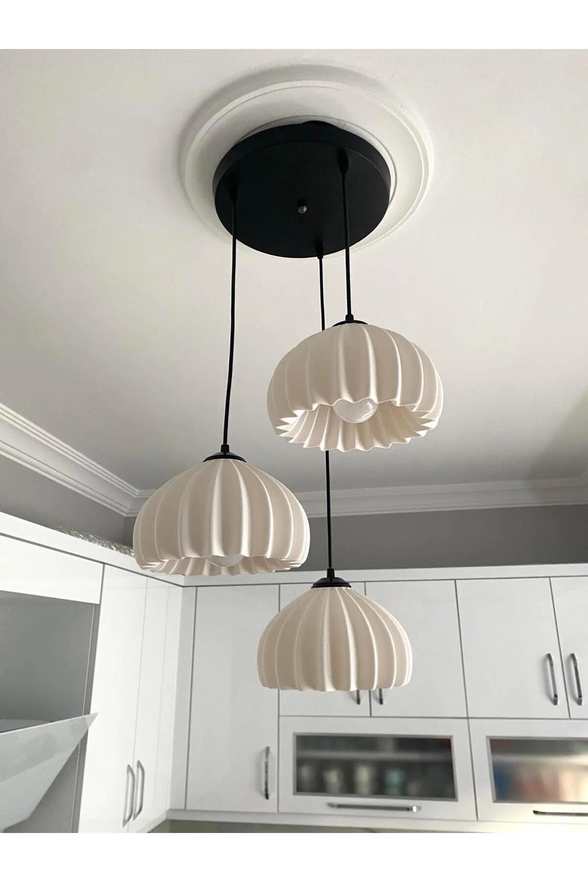 Solis Modern 3’lü Sarkıt Avize | Salon ve Mutfak Aydınlatması Şık Bohem Tarz