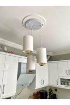 Pinterest Stil Beton Dokulu 3’lü Sarkıt Long Stone Avize
