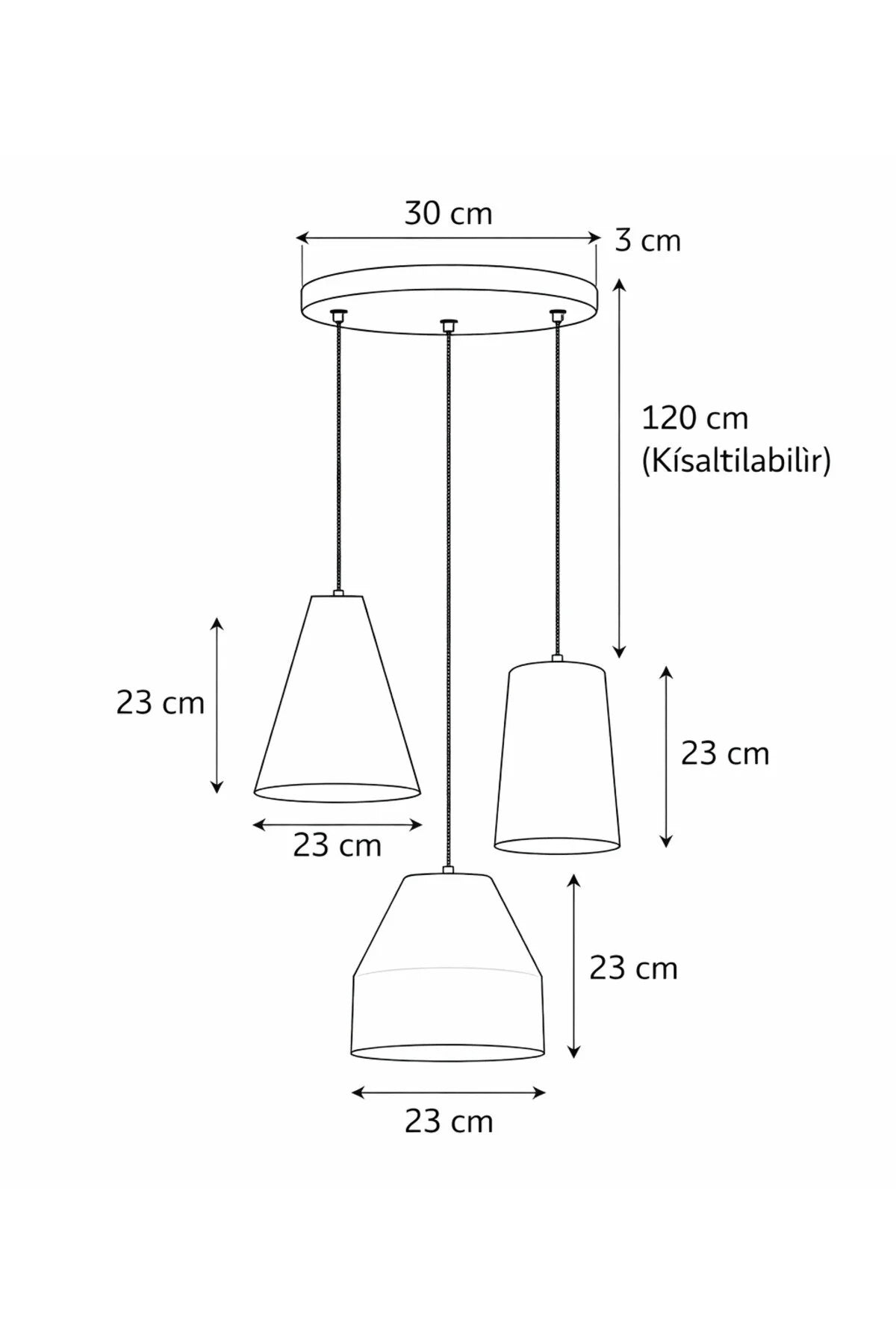 Stone 3’lü Beton Dokulu Sarkıt Avize Bohem & Pinterest Tarzı Modern Oturma Odası Aydınlatma