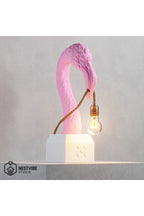 Flamingo Başlı Tasarımlı Şık Masa Lambası Nestvibe Studio Özel Seri