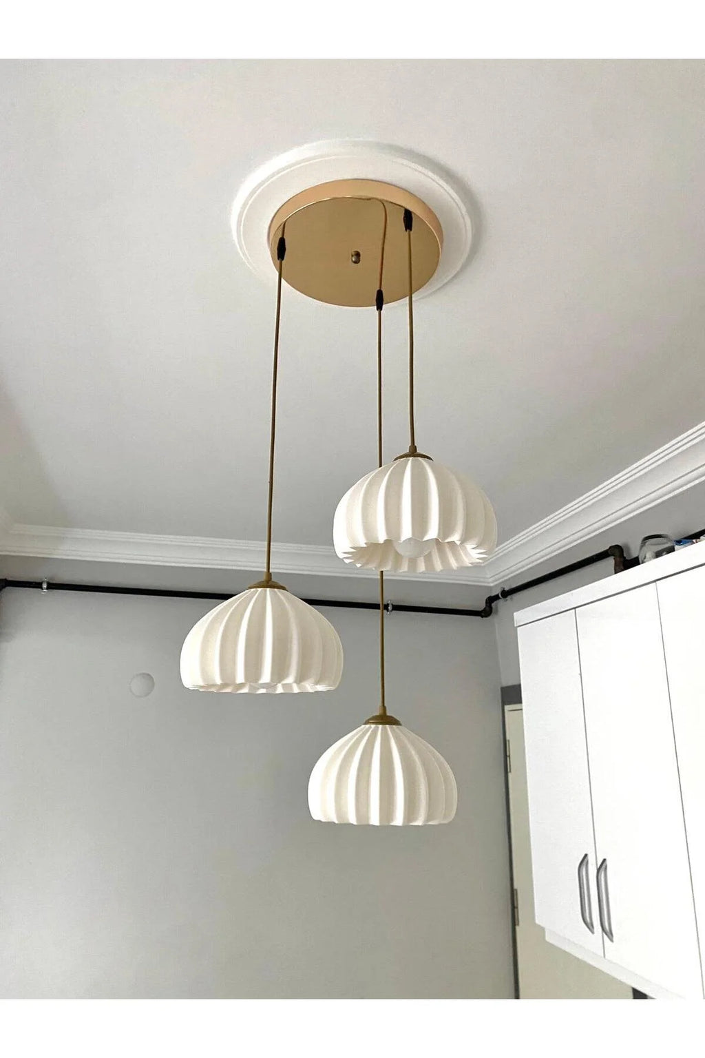 Solis Modern 3’lü Sarkıt Avize | Salon ve Mutfak Aydınlatması Şık Bohem Tarz