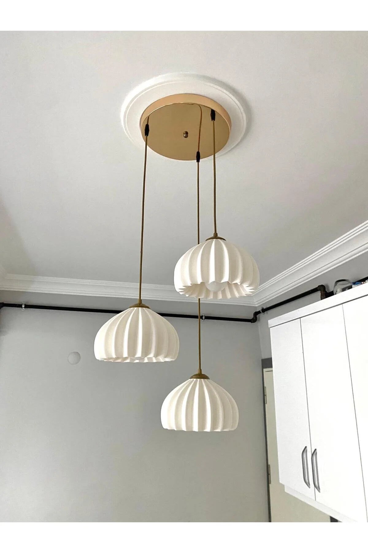 Solis Modern 3’lü Sarkıt Avize | Salon ve Mutfak Aydınlatması Şık Bohem Tarz