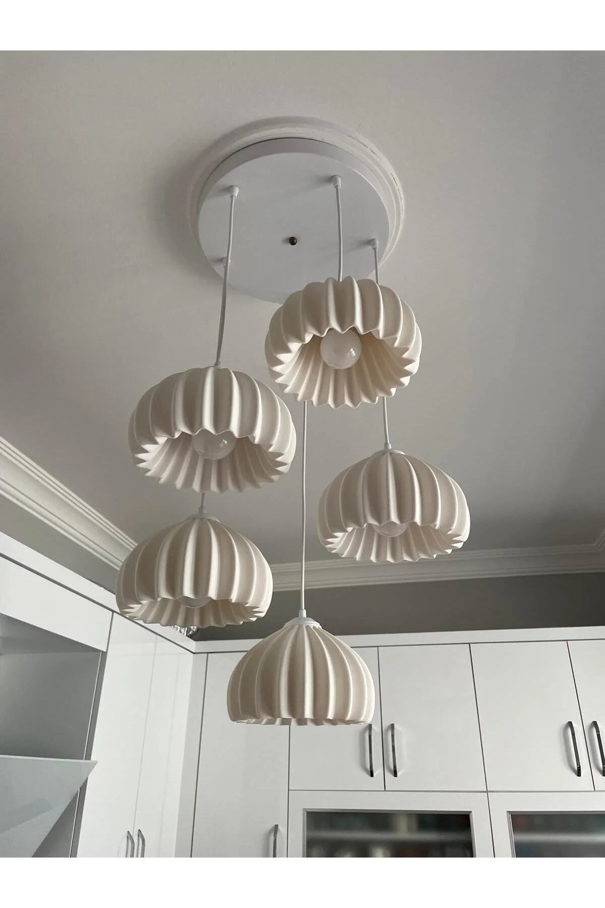 Solis Modern 5’li Sarkıt Avize Salon ve Mutfak Aydınlatması Şık Bohem Tarz