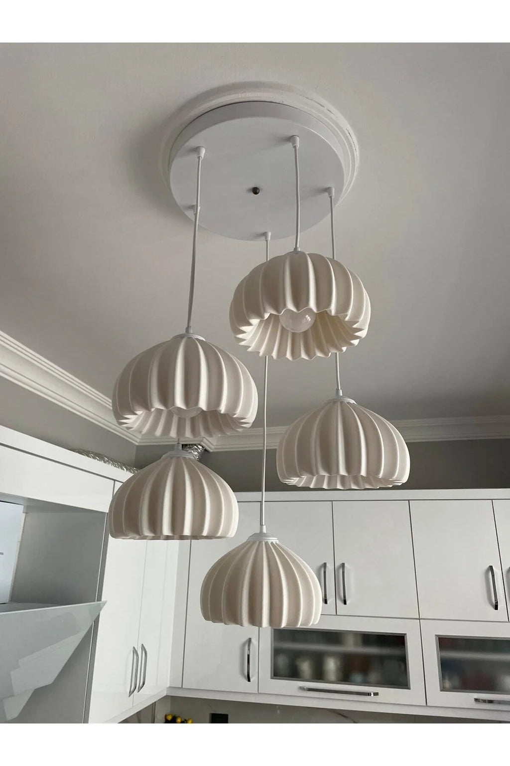 Solis Modern 5’li Sarkıt Avize Salon ve Mutfak Aydınlatması Şık Bohem Tarz