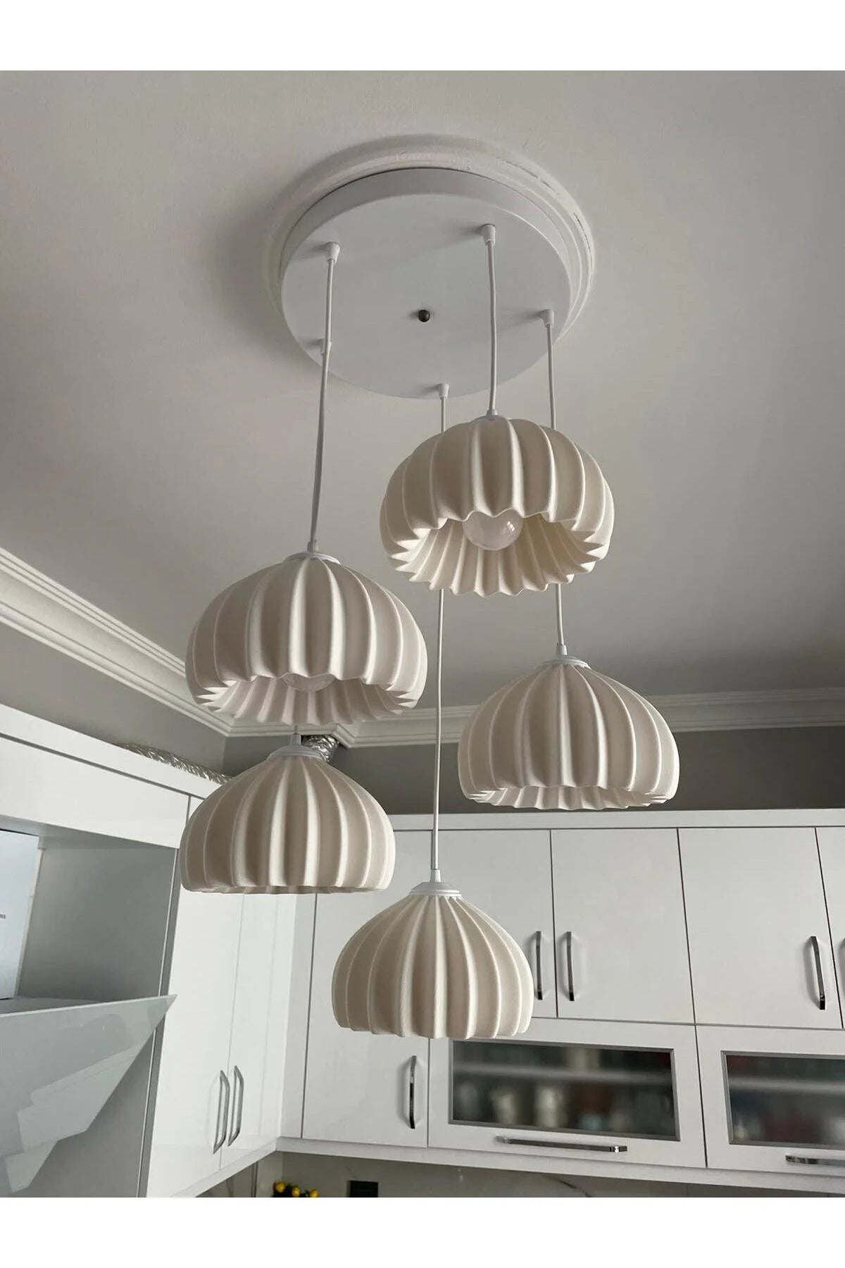 Solis Modern 5’li Sarkıt Avize Salon ve Mutfak Aydınlatması Şık Bohem Tarz