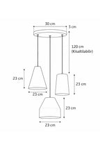 Stone 3’lü Beton Dokulu Sarkıt Avize Bohem & Pinterest Tarzı Modern Oturma Odası Aydınlatma