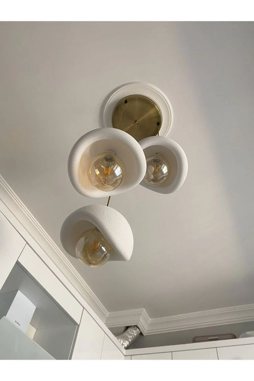 Beton Görünümlü Modern Şık İskandinav Tarz 3 Başlıklı Avize