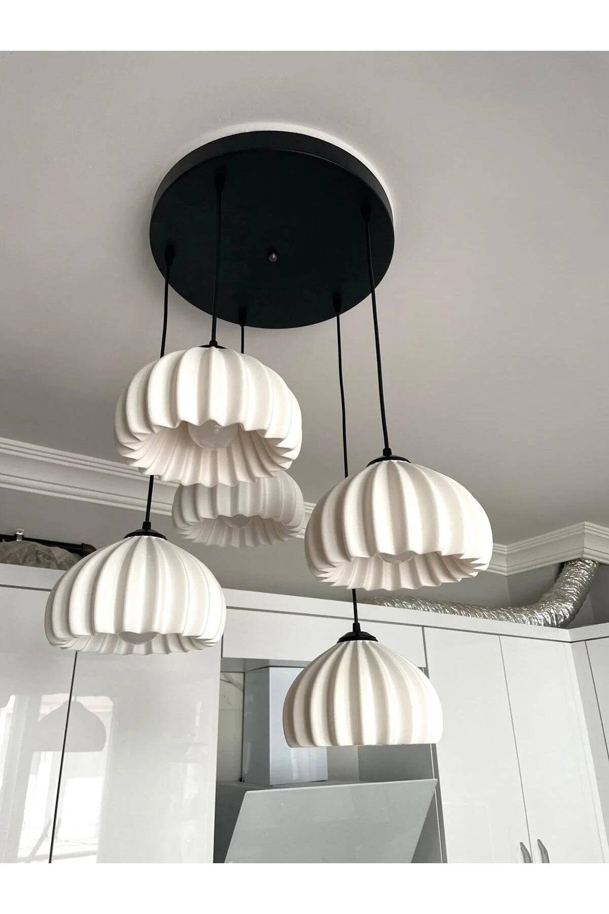 Solis Modern 5’li Sarkıt Avize Salon ve Mutfak Aydınlatması Şık Bohem Tarz