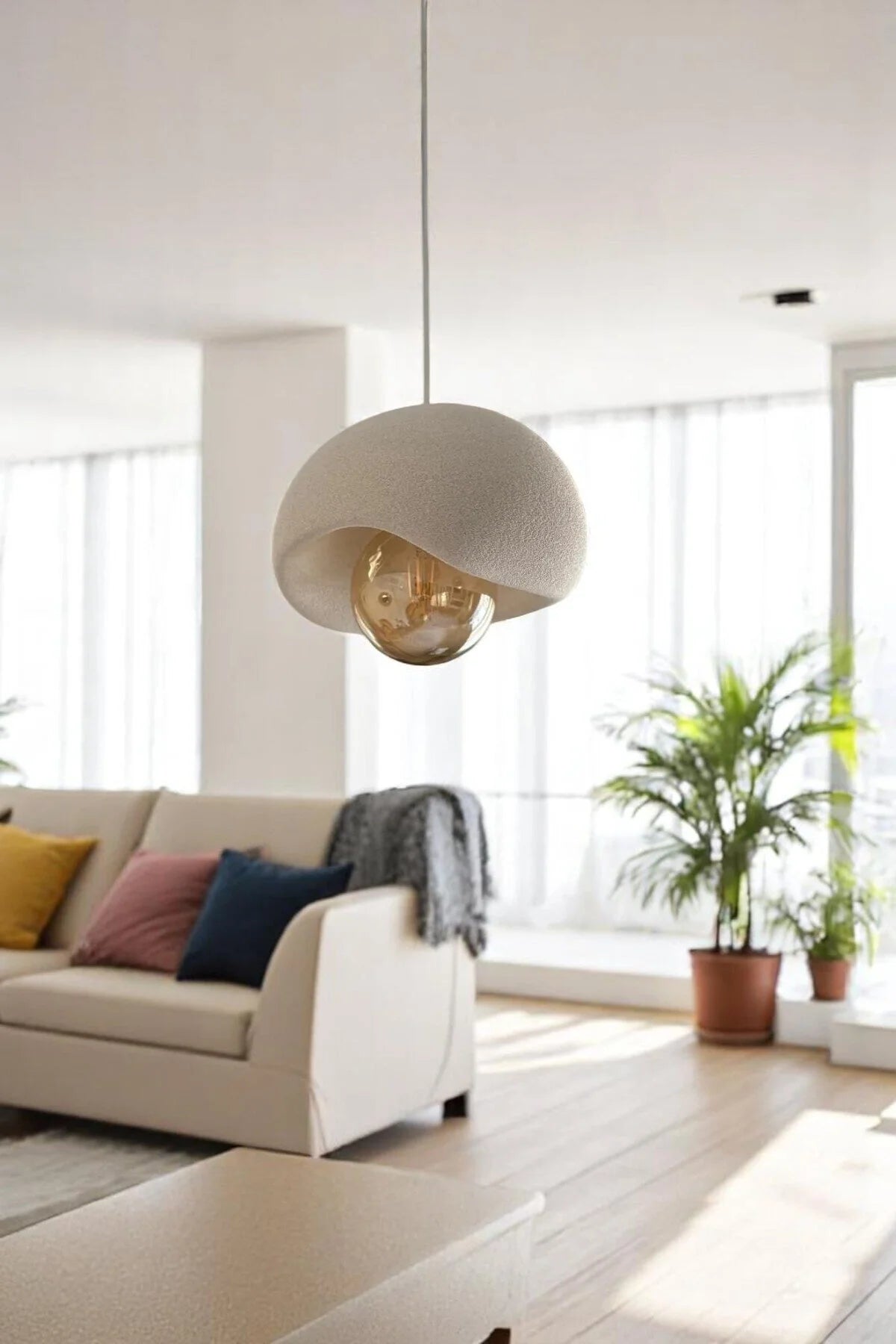 Beton Görünümlü Modern Şık Tarz Avize (25cm) | Oturma odası - Salon - Yatak odası