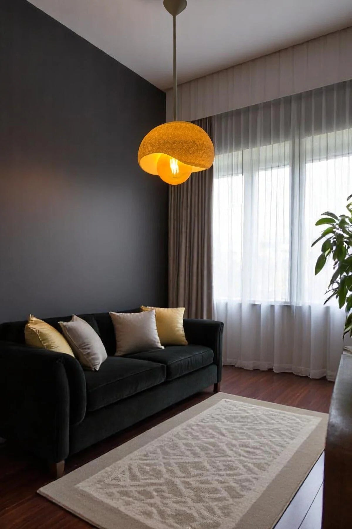 Beton Görünümlü Modern Şık Tarz Avize (25cm) | Oturma odası - Salon - Yatak odası